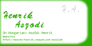 henrik aszodi business card